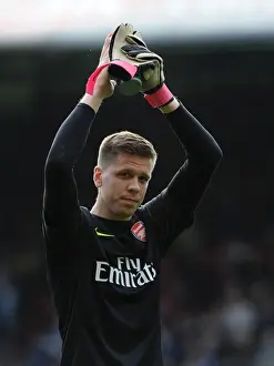 Crystal Palace V Arsenal 2013-14 Prints: Wojciech Szczesny Celebrates with Arsenal Fans after Crystal Palace Victory, 2013-14