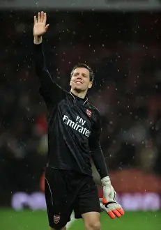 Arsenal V Queens Park Rangers 2014-15 Prints: Wojciech Szczesny Celebrates Arsenal's Victory over Queens Park Rangers (2014-15)
