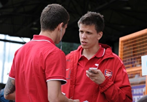 Wojciech Szczesny and Conor Henderson (Arsenal). Barnet 0:4 Arsenal, Pre season friendly Wojciech Szczesny and Conor Henderson (Arsenal). Barnet 0:4 Arsenal, Pre season friendly