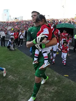 Wojciech Szczesny Escorts Player onto Pitch before Kitchee FC vs Arsenal FC (2012)