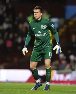 Aston Villa V Arsenal 2011-12 Prints: Wojciech Szczesny: Focused at the Villa Park Battle (Aston Villa vs Arsenal, 2011-12)
