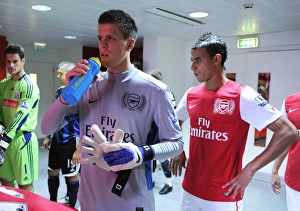 Arsenal v Stoke City 2011-2012 Gallery: Wojciech Szczesny and Marouane Chamakh (Arsenal). Arsenal 3: 1 Stoke City