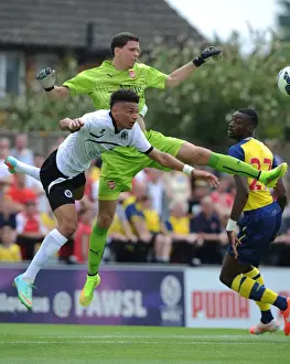 Boreham Wood V Arsenal Prints: Wojciech Szczesny vs. Lee Angol: Clash in Arsenal's Pre-Season Friendly against Boreham Wood