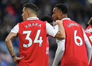 Xhaka and Gabriel in Action: Leicester City vs. Arsenal, Premier League 2022-23