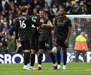 Leeds United V Arsenal 2022-23 Prints: Xhaka and Holding's Reaction: Leeds United vs Arsenal FC, Premier League 2022-23