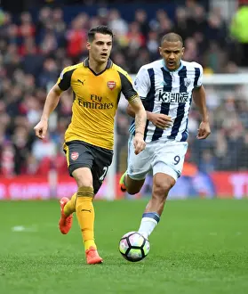 West Bromwich Albion V Arsenal 2016-17 Prints: Xhaka Outmaneuvers Rondon: West Bromwich Albion vs. Arsenal, Premier League
