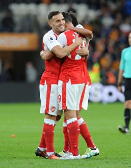 Hull City V Arsenal 2016-17 Prints: Xhaka and Perez: Arsenal's Four-Goal Celebration vs. Hull City (2016-17)