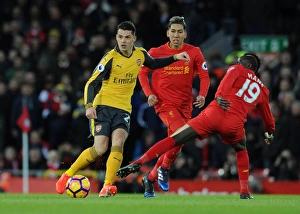 Liverpool V Arsenal 2016-17 Prints: Xhaka Under Pressure: Liverpool vs. Arsenal, Premier League 2016-17