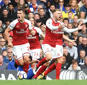 Chelsea V Arsenal 2017-18 Prints: Xhaka and Ramsey: Clash of Midfield Titans - Chelsea vs Arsenal, Premier League 2017-18