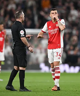 Tottenham Hotspur V Arsenal 2021-22 Prints: Xhaka and Referee Clash: Tottenham vs. Arsenal, Premier League 2021-22