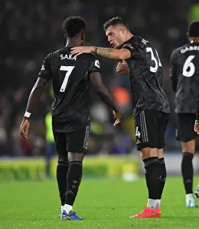 Xhaka and Saka in Action: Arsenal vs. Brighton & Hove Albion, Premier League 2022-23