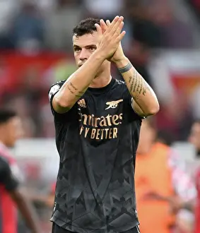 Xhaka Salutes Arsenal Fans: Manchester United vs Arsenal FC, Premier League 2022-23 - Old Trafford