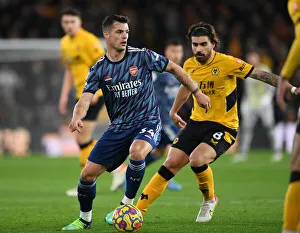Wolverhampton Wanderers V Arsenal 2021-22 Prints: Xhaka Shuts Down Neves: Wolverhampton Wanderers vs. Arsenal, Premier League 2021-22