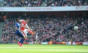 Images Dated 7th May 2017: Xhaka Strikes: Dramatic Goal Under Martial Pressure in Arsenal vs Manchester United Clash (2016-17)