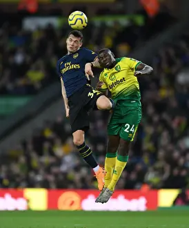 Norwich City V Arsenal 2019-20 Prints: Xhaka vs Amadou: Battle for Supremacy in Norwich City vs Arsenal FC Premier League Clash