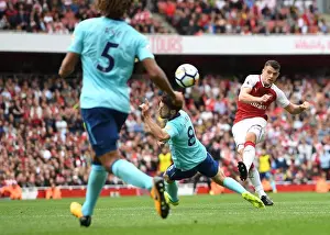 Arsenal V AFC Bournemouth 2017-18 Prints: Xhaka vs Arter: Intense Shootout at Emirates Stadium - Arsenal vs AFC Bournemouth