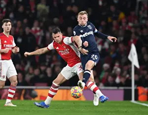 Arsenal V West Ham United 2021-22 Prints: Xhaka vs. Bowen: A Premier League Showdown - Arsenal vs. West Ham
