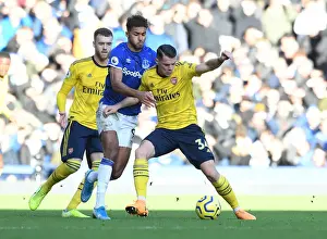 Everton V Arsenal 2019-20 Prints: Xhaka vs Calvert-Lewin: Intense Battle at Goodison Park - Everton vs Arsenal