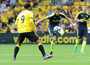 Watford V Arsenal 2016-17 Prints: Xhaka vs. Deeney: A Premier League Showdown