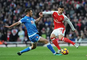 Arsenal V AFC Bournemouth 2016/17 Prints: Xhaka vs. Gosling: Battle in the Midfield - Arsenal v AFC Bournemouth