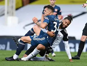 Fulham V Arsenal 2020-21 Prints: Xhaka vs Hector: Intense Battle in Fulham vs Arsenal Premier League Clash
