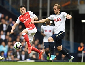 Tottenham Hotspur V Arsenal 2016-17 Prints: Xhaka vs Kane: Battle in the Heart of North London Derby, Premier League 2016-17