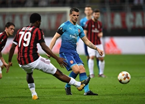 AC Milan V Arsenal 2017-18 Prints: Xhaka vs. Kessie: Battle in the Midfield - AC Milan vs. Arsenal, UEFA Europa League