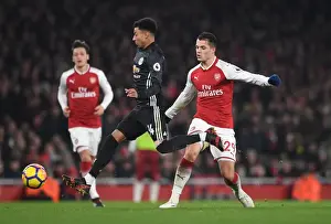 Arsenal V Manchester United 2017-18 Prints: Xhaka vs Lingard: Intense Battle in Arsenal v Manchester United Premier League Clash