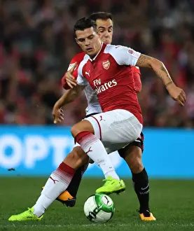 Sydney Western Wanderers V Arsenal 2017-18 Prints: Xhaka vs Lustica: Clash of the Midfield Titans (Arsenal vs Western Sydney Wanderers, 2017)