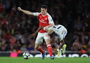Arsenal V Sunderland 2016-17 Prints: Xhaka vs. N'Dong: Clash at Emirates - Arsenal vs. Sunderland, Premier League 2016-17