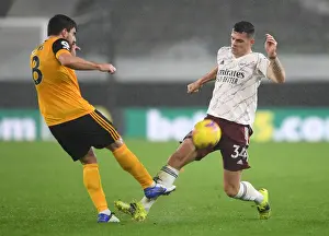 Wolverhampton Wanderers V Arsenal 2020-21 Prints: Xhaka vs. Neves: Battle in the Midfield - Wolverhampton Wanderers vs