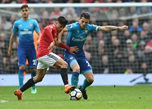 Manchester United V Arsenal 2017-18 Prints: Xhaka vs. Sanchez: Clash of the Former Gunners in Manchester United vs