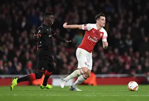 Arsenal V Stade Rennais 2018-19 Prints: Xhaka vs Sarr: Battle in the Europa League as Arsenal Face Stade Rennais