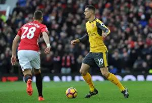 Manchester United V Arsenal 2016-17 Prints: Xhaka vs. Schneiderlin: Battle at Old Trafford - Manchester United vs