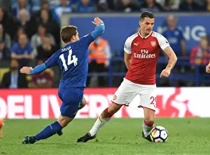 Leicester City V Arsenal 2017-18 Prints: Xhaka vs Silva: Intense Battle in Leicester City vs Arsenal Premier League Clash