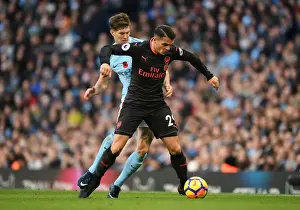 Manchester City V Arsenal 2017-18 Prints: Xhaka vs. Stones: A Midfield Battle - Manchester City vs. Arsenal, Premier League 2017-18