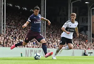 Fulham V Arsenal 2018-19 Prints: Xhaka vs Vietto: Battle at Craven Cottage - Fulham vs Arsenal, Premier League 2018-19