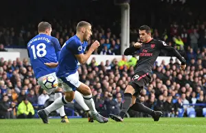 Everton V Arsenal 2017-18 Prints: Xhaka vs Vlasic-Sigurdsson: Intense Battle at Goodison Park - Everton vs Arsenal