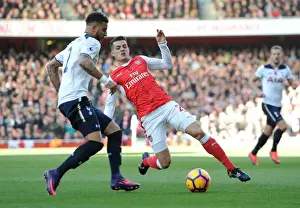 Arsenal V Tottenham Hotspur 2016-17 Prints: Xhaka vs. Walker: A Premier League Rivalry Clash - Arsenal vs. Tottenham