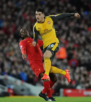 Liverpool V Arsenal 2016-17 Prints: Xhaka vs. Wijnaldum: Intense Battle at Anfield - Liverpool vs