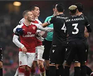 Arsenal V Crystal Palace 2017-18 Prints: Xhaka and Wilshere vs. Van Aanholt and Milivojevic: A Battle in the Arsenal vs