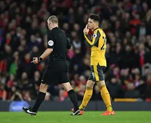 Liverpool V Arsenal 2016-17 Prints: Xhaka's Dispute with Referee Bobby Madley: Liverpool vs