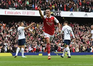 Arsenal V Tottenham Hotspur 2022-23 Prints: Xhaka's Hat-Trick: Arsenal's Epic Victory Over Tottenham in the 2022-23 Premier League