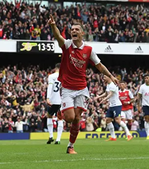 Arsenal V Tottenham Hotspur 2022-23 Prints: Xhaka's Hat-Trick: Arsenal's Thrilling Comeback Against Tottenham in the Premier League (2022-23)