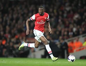 Images Dated 28th April 2014: Yaya Sanogo in Action: Arsenal vs Newcastle United, Premier League 2013-14