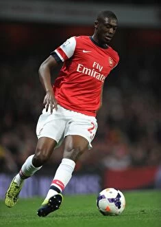 Images Dated 28th April 2014: Yaya Sanogo in Action: Arsenal vs Newcastle United, Premier League 2013-14