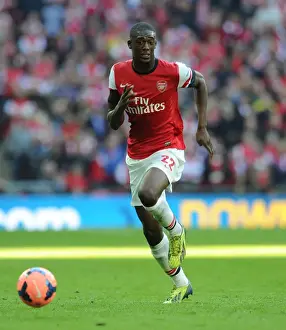 Yaya Sanogo in Action: Arsenal's FA Cup Semi-Final Battle against Wigan Athletic, 2014