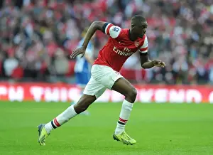 Arsenal V Wigan Athletic - FA Cup Semi Final 2014 Prints: Yaya Sanogo in Action: Arsenal's FA Cup Semi-Final Battle against Wigan Athletic, 2014