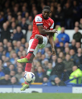 Everton Prints: Yaya Sanogo in Action: Everton vs Arsenal, Premier League 2013/14