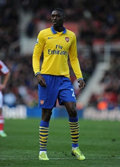 Stoke City V Arsenal 2013-14 Prints: Yaya Sanogo in Action: Stoke City vs. Arsenal, Premier League 2013-14